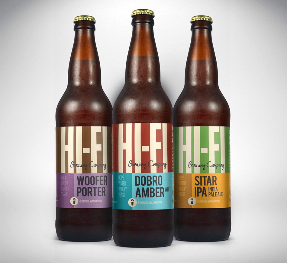 Hi-Fi Brewing bottle labels